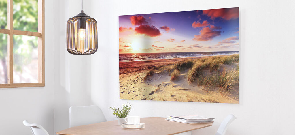Wunderschönes Strandbild mit Sonnenuntergang und Wellen, CEWE Wandbild