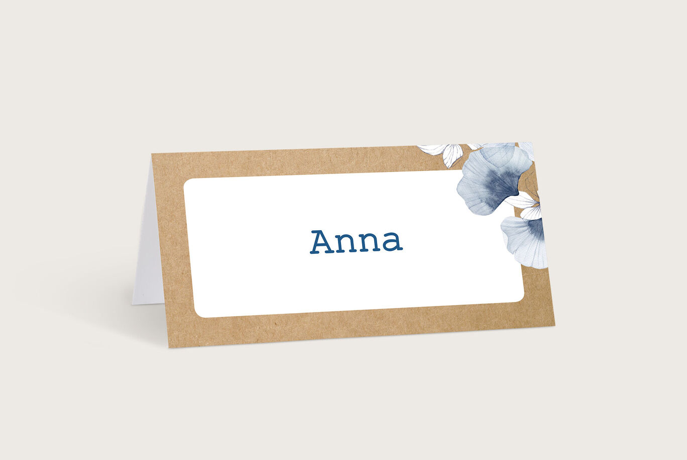 Platzkarte mit dem Namen Anna und floralem Design