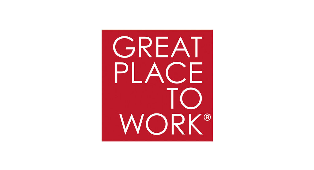 Logo von Great Place to Work, rot mit weißer Schrift
