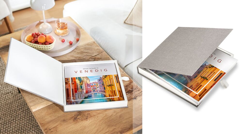 CEWE FOTOBUCH Venedig mit bunten Kanalbildern in edler Geschenkbox