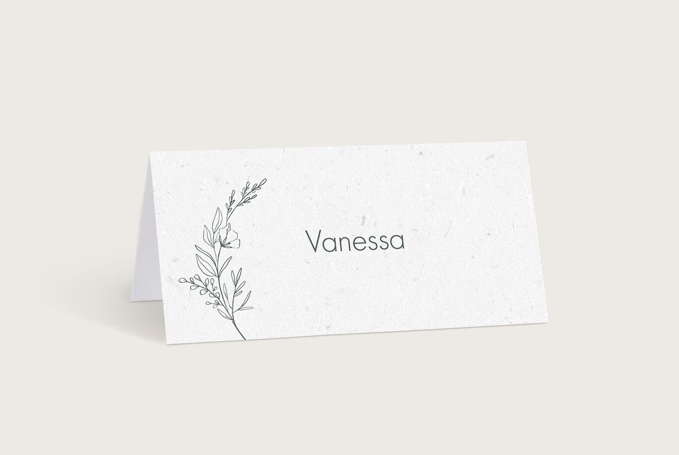 Tischkarte mit dem Namen Vanessa und floralem Design