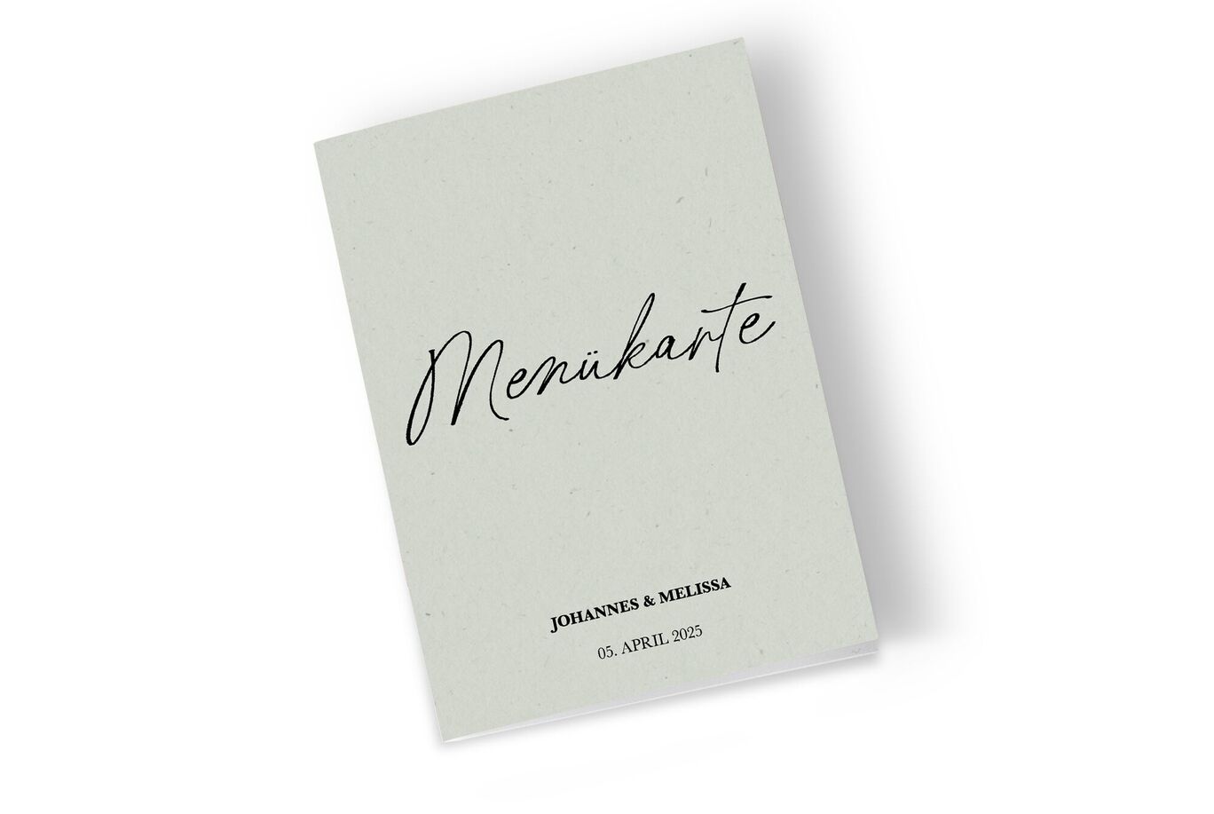 CEWE Menükarte auf Naturpapier, Menükarte in Handschrift, Johanna und Melissa, 05. April 2025