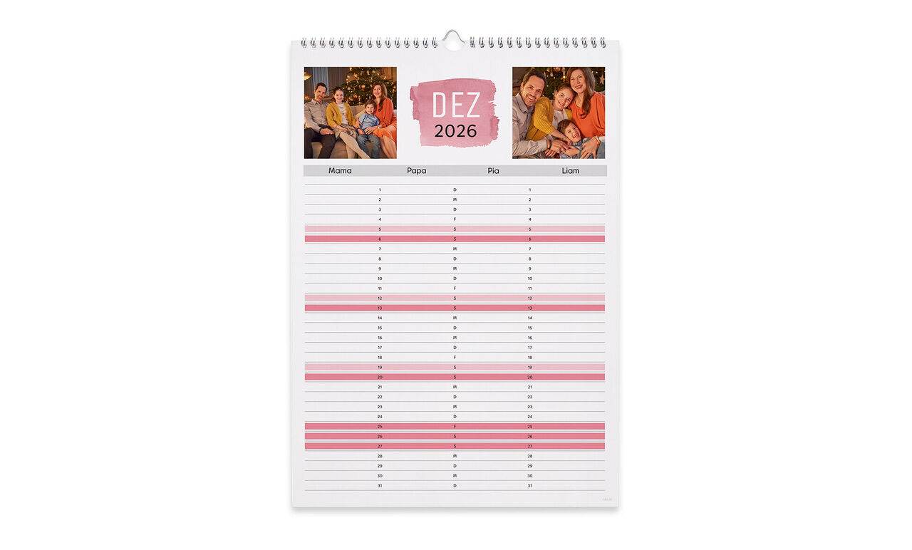 CEWE Fotokalender für Dezember 2026 mit Fotos und einer Wochenübersicht