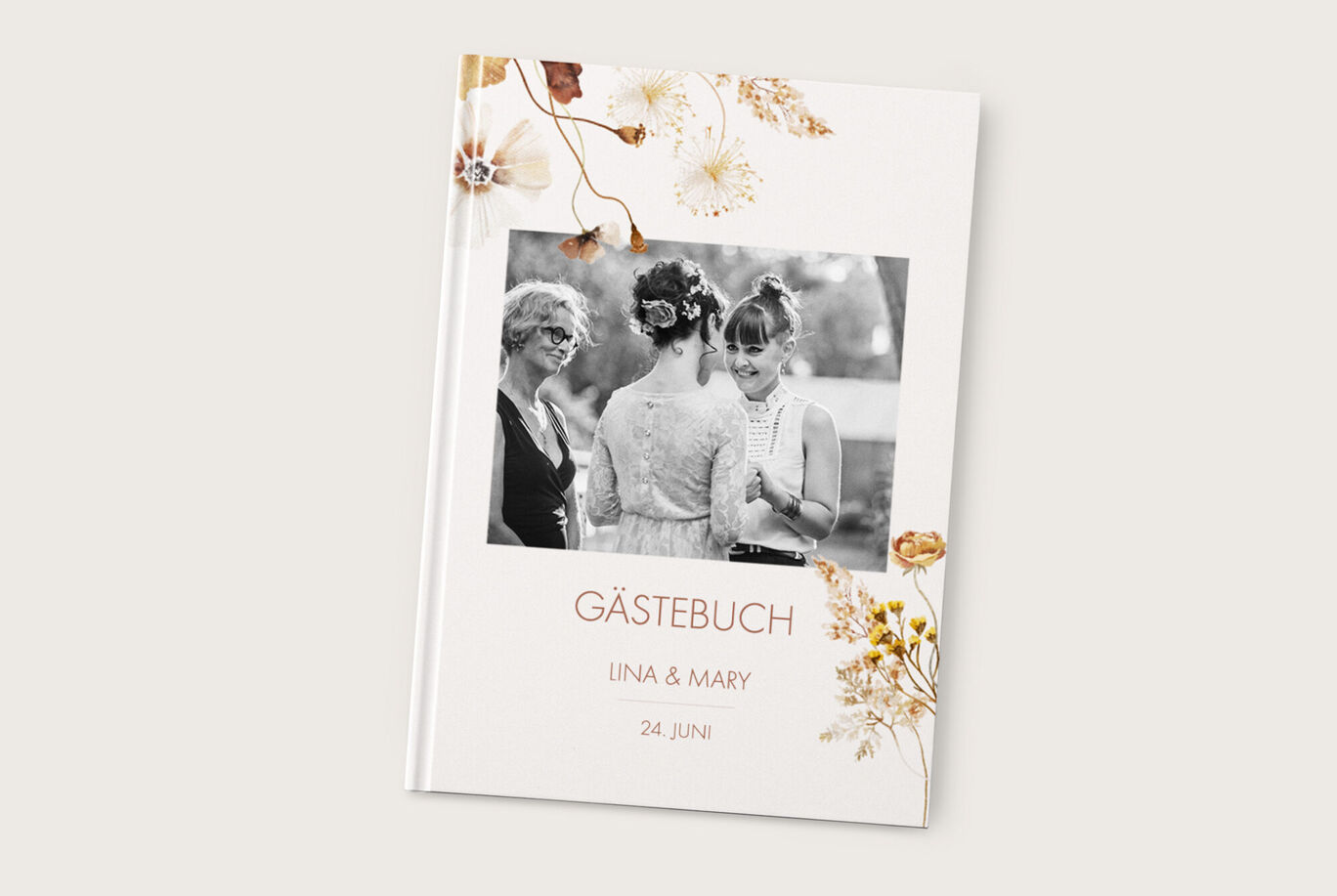 Gästebuch für eine besondere Feier mit floralen Elementen