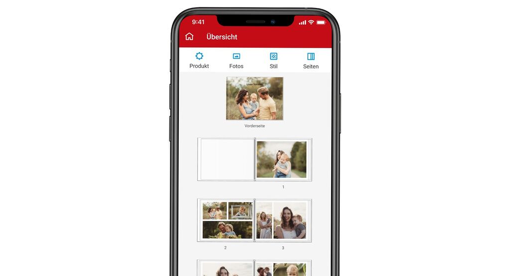 Übersicht der Fotoauswahl in einer Mobilapp