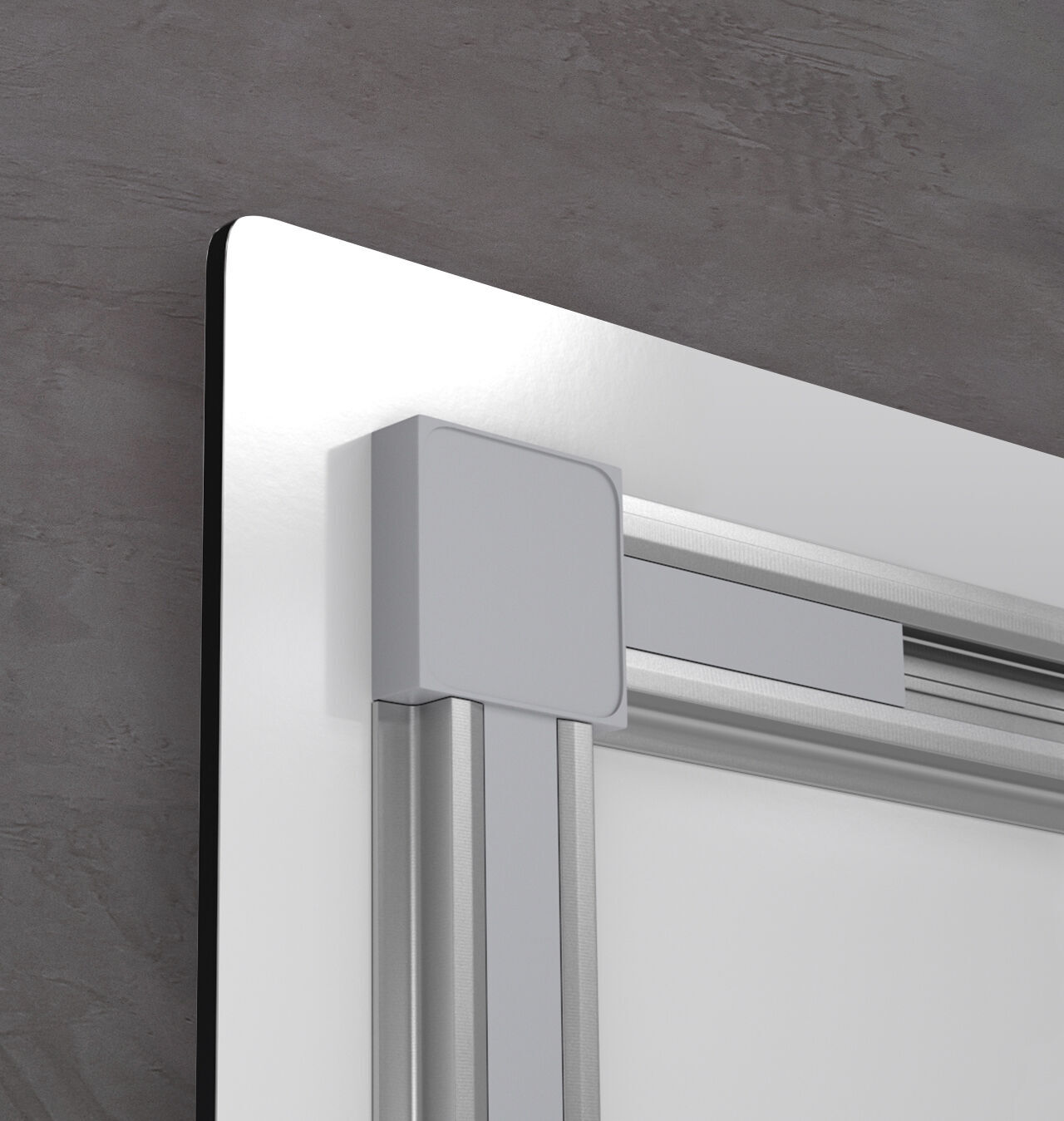 Nahtloser silberner Rahmen mit klaren Kanten, ideal für moderne Wandgestaltungen