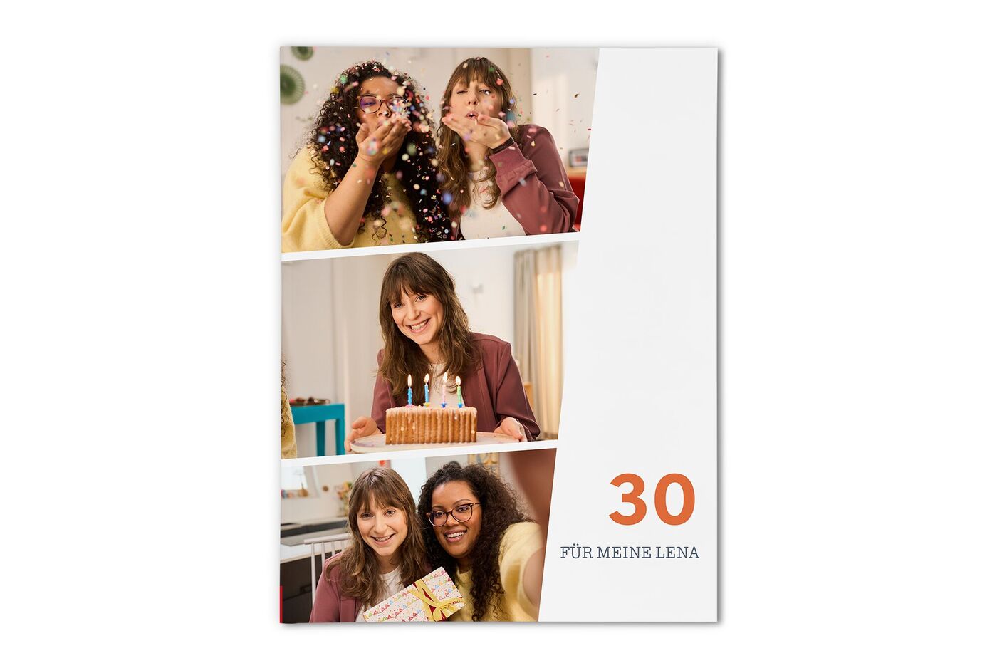 CEWE Fotobuch mit feierlichen Momenten zum 30. Geburtstag mit Torte und Geschenken