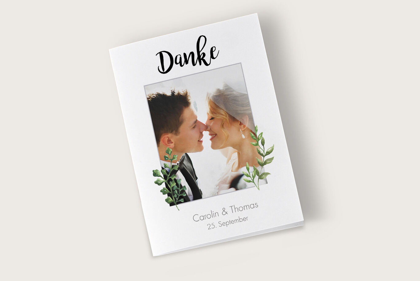 Ein liebevolles Dankeschön-Grußkarten-Design mit Pflanzenmotiven.