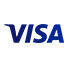 Das Logo von Visa, einem Anbieter für Kreditkarten und Zahlungsdienstleistungen, zeigt den Schriftzug 'VISA' in blauen Buchstaben auf einem weißen Hintergrund.