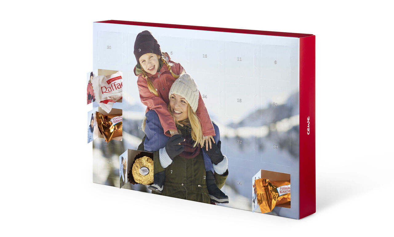 Adventskalender mit personalisierten Bildern und Geschenken