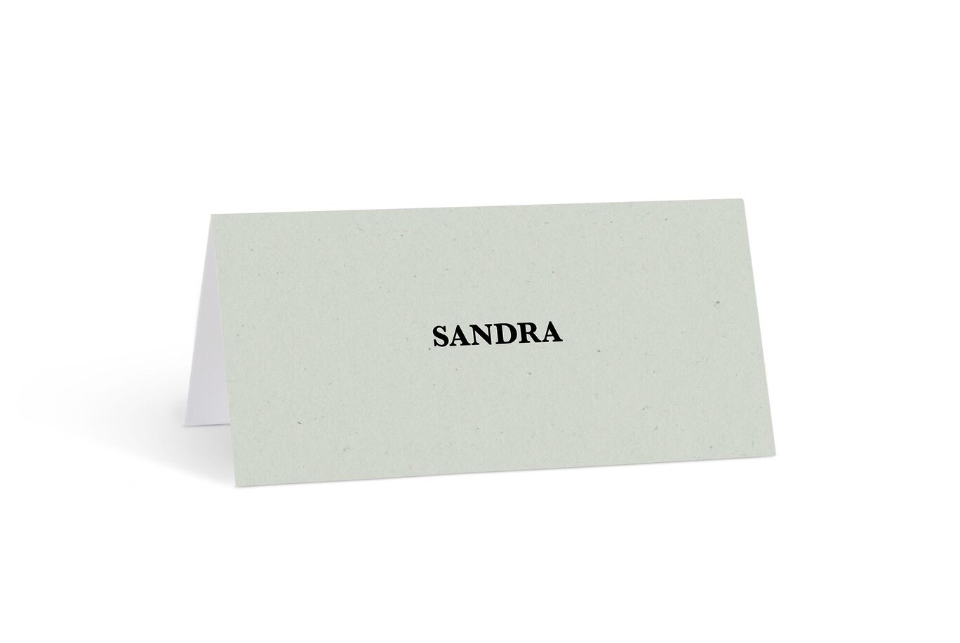 CEWE Tischkarte auf Naturpapier mit dem Namen Sandra in schwarzer Schrift