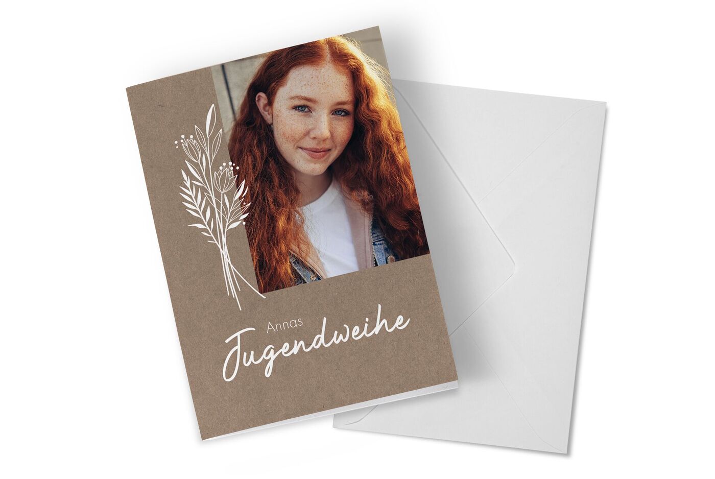 Eine liebevoll gestaltete Grußkarte zur Jugendweihe.