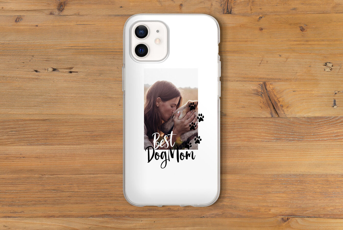 Frau mit Hund, Handyhülle "Best Dog Mom"