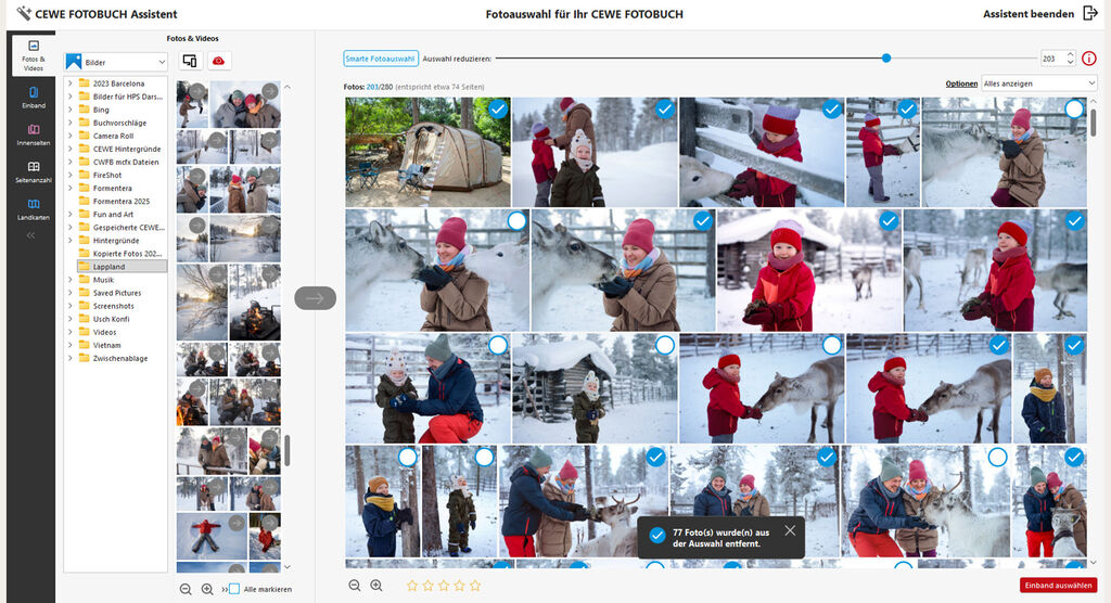 Smarte Fotoauswahl in der CEWE Fotowelt Software